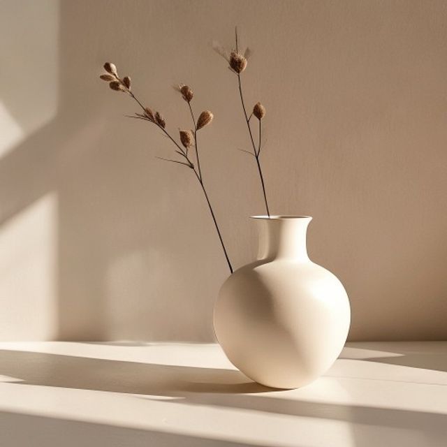 Minimalist ceramic vase product shot