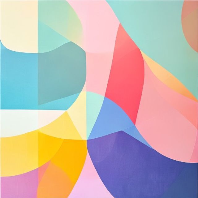 Abstract geometric pastel composition